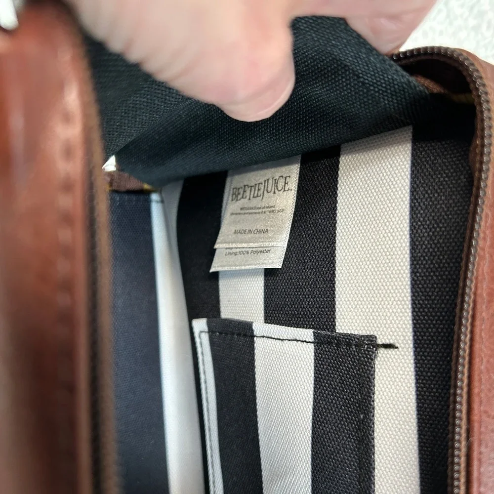 Beetlejuice Handbook for the Recently Deceased Book Crossbody Bag Purse Brown